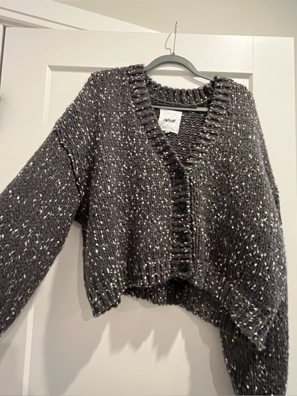 Aerie grey speckled cardigan
